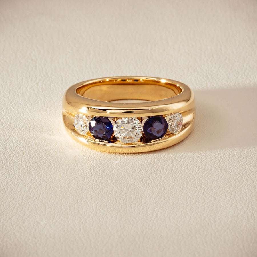 18ct Yellow Gold Sapphire & Diamond Eugenie Ring - Ring - Walker & Hall
