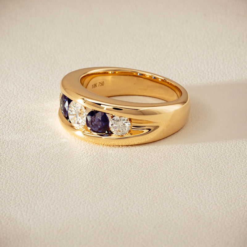 18ct Yellow Gold Sapphire & Diamond Eugenie Ring - Ring - Walker & Hall
