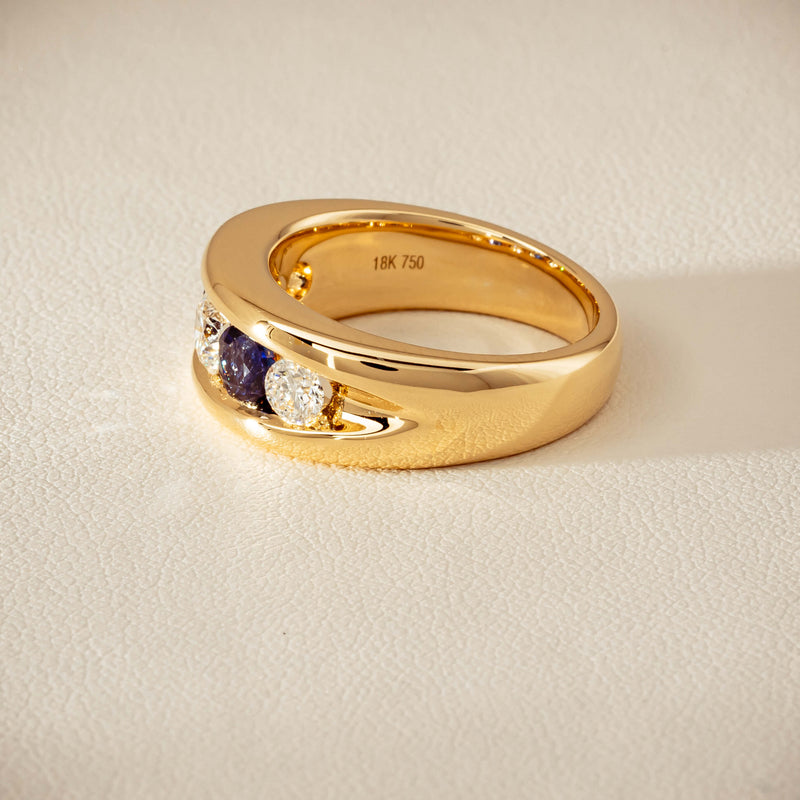 18ct Yellow Gold Sapphire & Diamond Eugenie Ring - Ring - Walker & Hall