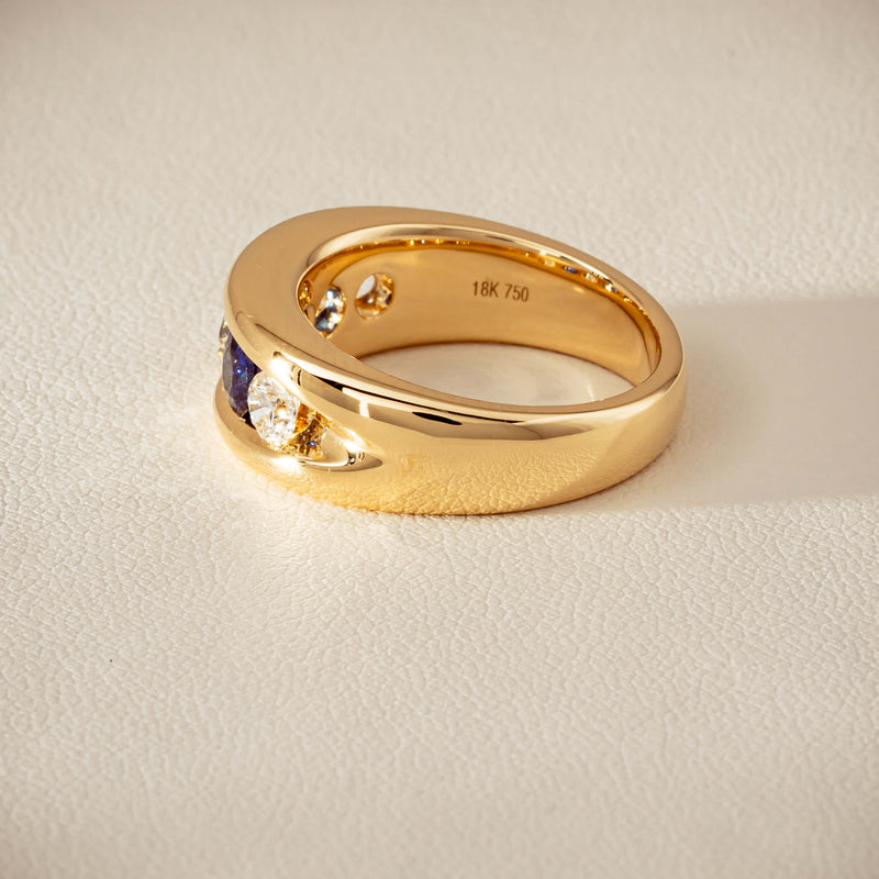 18ct Yellow Gold Sapphire & Diamond Eugenie Ring - Ring - Walker & Hall