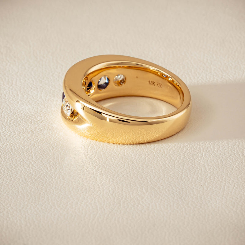 18ct Yellow Gold Sapphire & Diamond Eugenie Ring - Ring - Walker & Hall