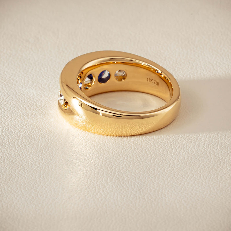 18ct Yellow Gold Sapphire & Diamond Eugenie Ring - Ring - Walker & Hall