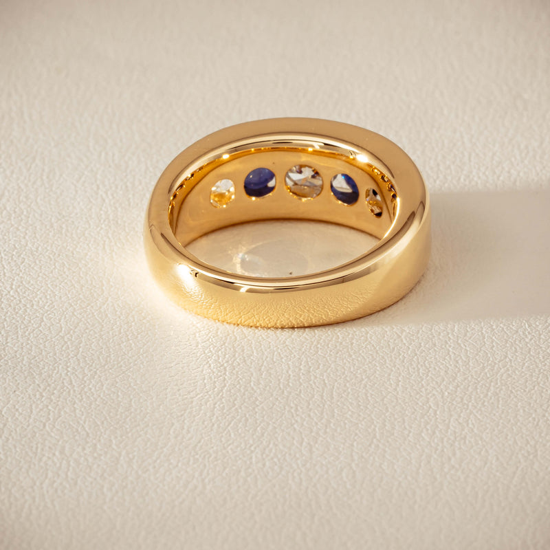 18ct Yellow Gold Sapphire & Diamond Eugenie Ring - Ring - Walker & Hall