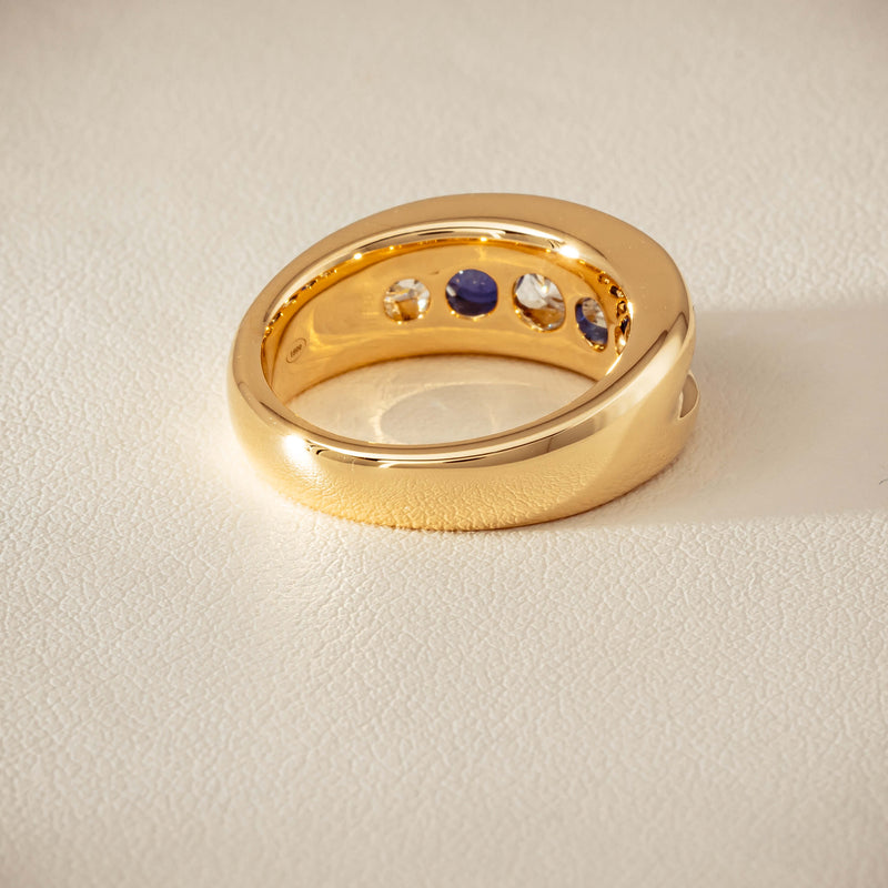 18ct Yellow Gold Sapphire & Diamond Eugenie Ring - Ring - Walker & Hall