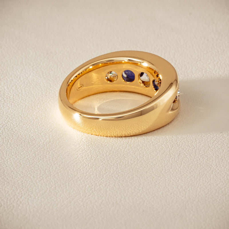 18ct Yellow Gold Sapphire & Diamond Eugenie Ring - Ring - Walker & Hall