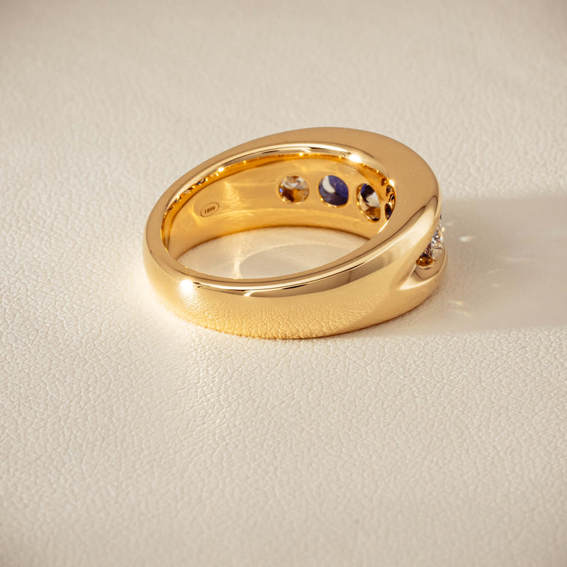 18ct Yellow Gold Sapphire & Diamond Eugenie Ring - Ring - Walker & Hall
