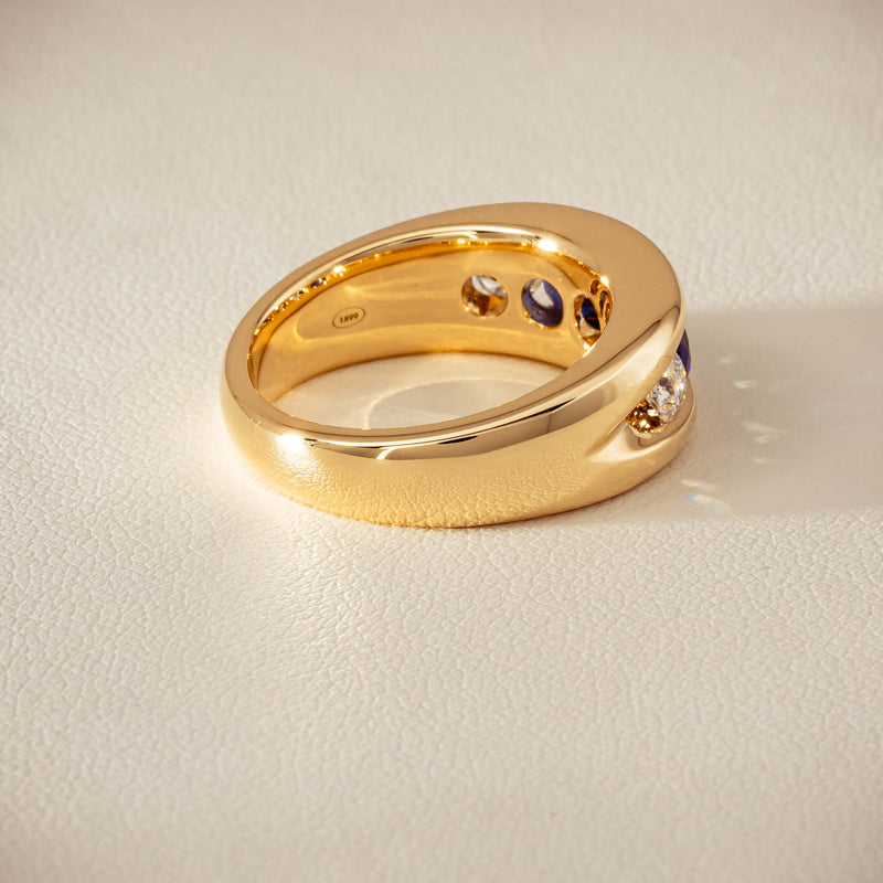 18ct Yellow Gold Sapphire & Diamond Eugenie Ring - Ring - Walker & Hall