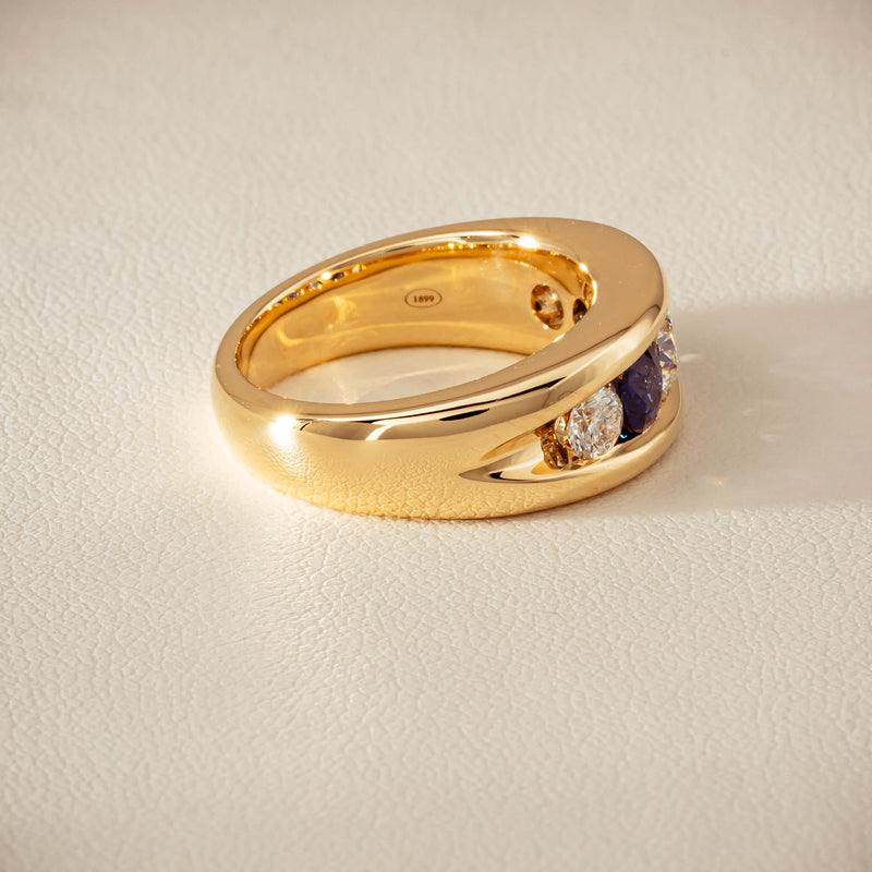 18ct Yellow Gold Sapphire & Diamond Eugenie Ring - Ring - Walker & Hall