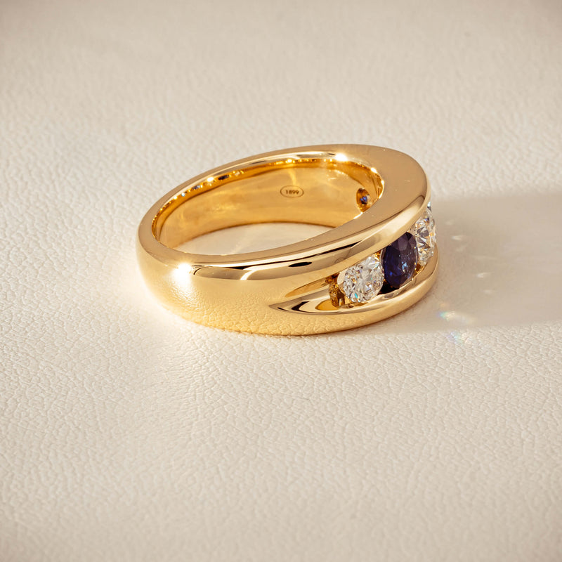 18ct Yellow Gold Sapphire & Diamond Eugenie Ring - Ring - Walker & Hall