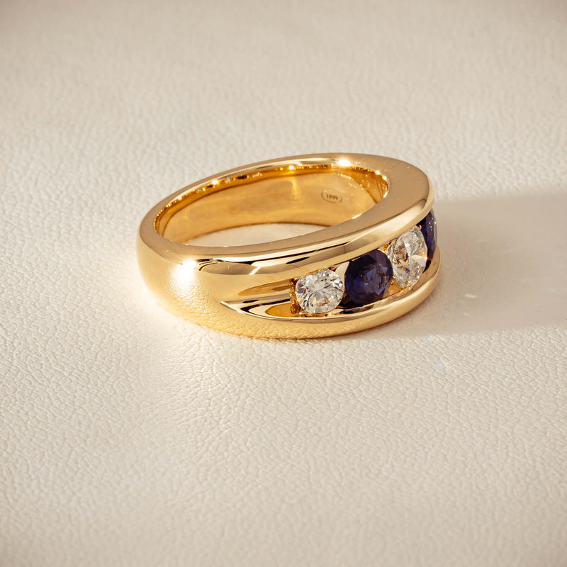 18ct Yellow Gold Sapphire & Diamond Eugenie Ring - Ring - Walker & Hall