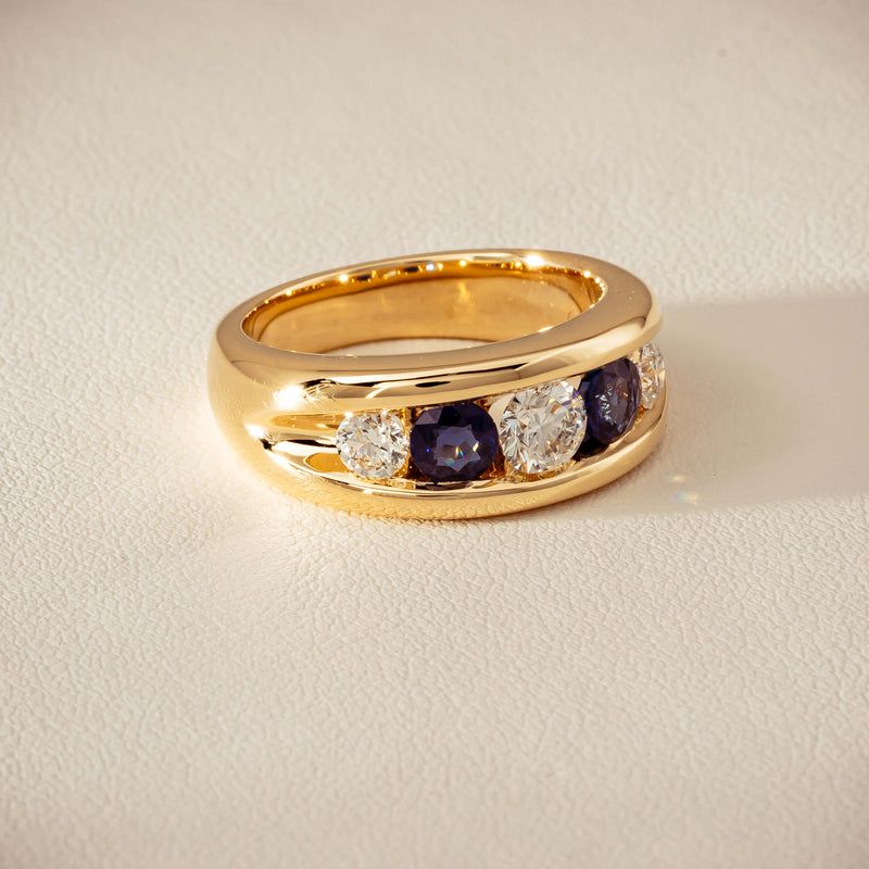 18ct Yellow Gold Sapphire & Diamond Eugenie Ring - Ring - Walker & Hall