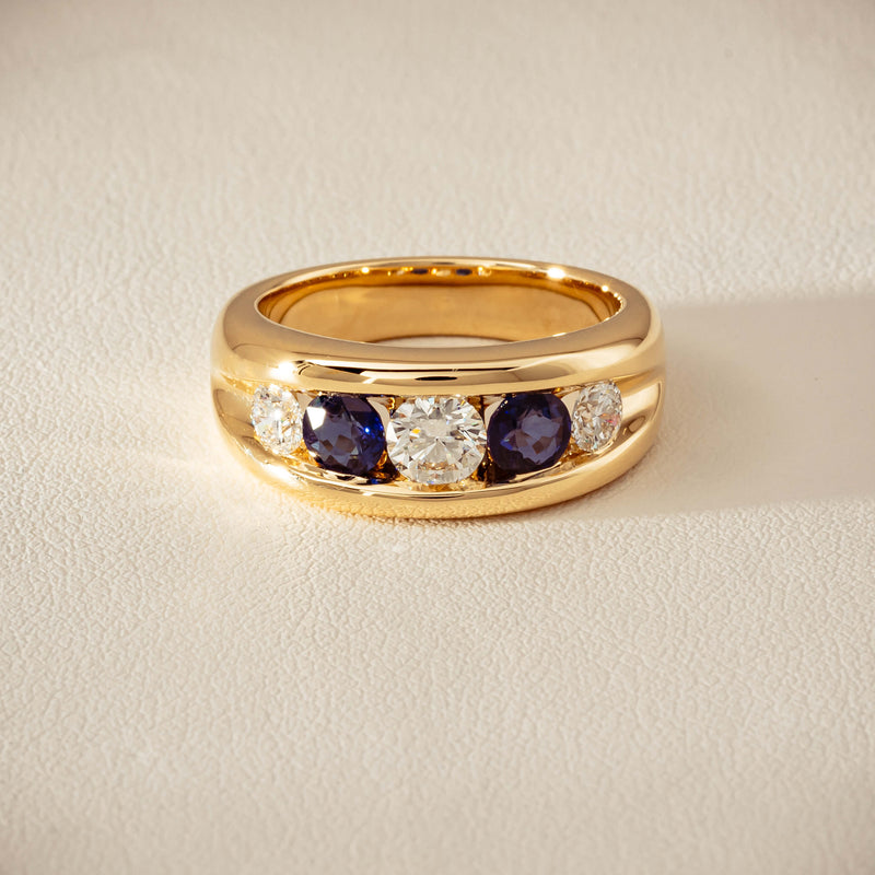 18ct Yellow Gold Sapphire & Diamond Eugenie Ring - Ring - Walker & Hall