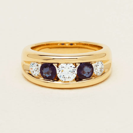 18ct Yellow Gold Sapphire & Diamond Eugenie Ring - Ring - Walker & Hall