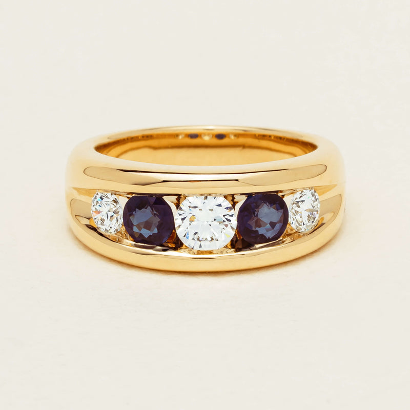 18ct Yellow Gold Sapphire & Diamond Eugenie Ring - Ring - Walker & Hall