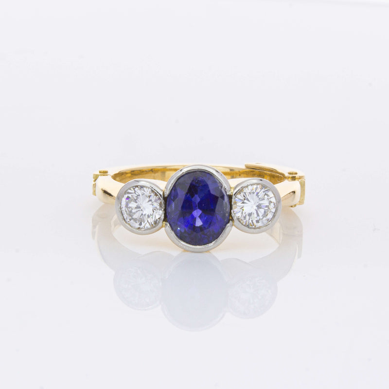 Deja Vu 18ct Yellow Gold 1.50ct Sapphire & Diamond Ring-Ring-Walker & Hall