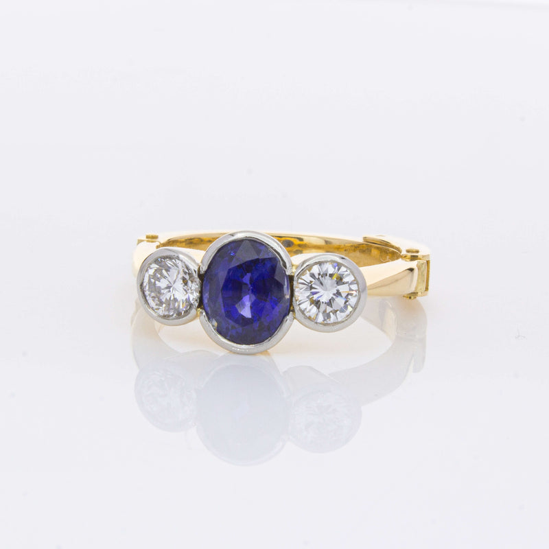 Deja Vu 18ct Yellow Gold 1.50ct Sapphire & Diamond Ring-Ring-Walker & Hall