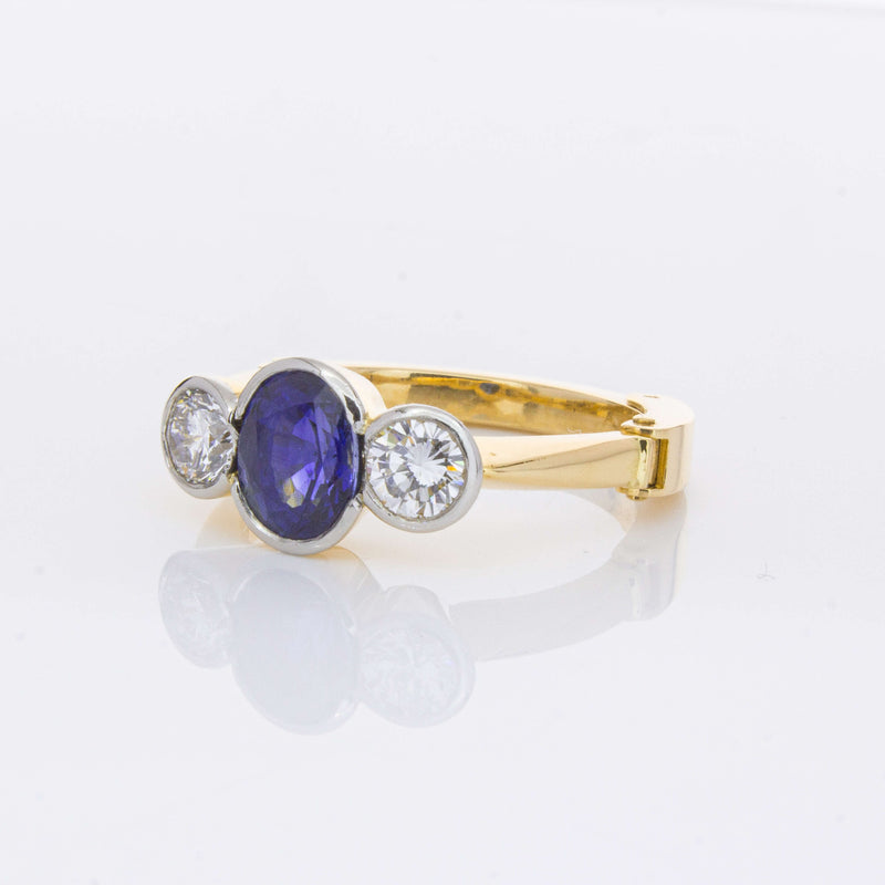 Deja Vu 18ct Yellow Gold 1.50ct Sapphire & Diamond Ring-Ring-Walker & Hall