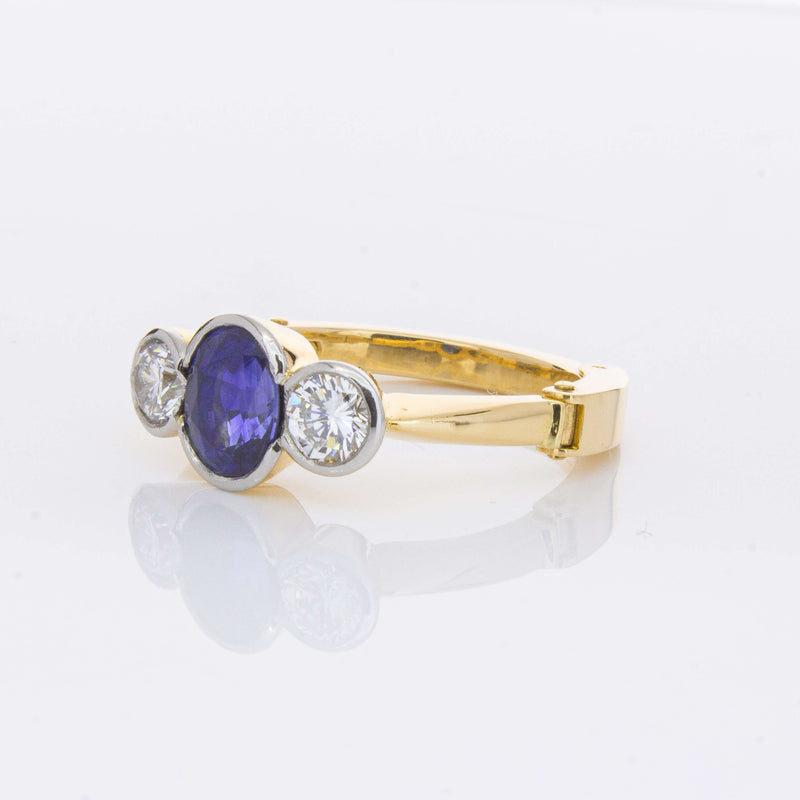 Deja Vu 18ct Yellow Gold 1.50ct Sapphire & Diamond Ring-Ring-Walker & Hall