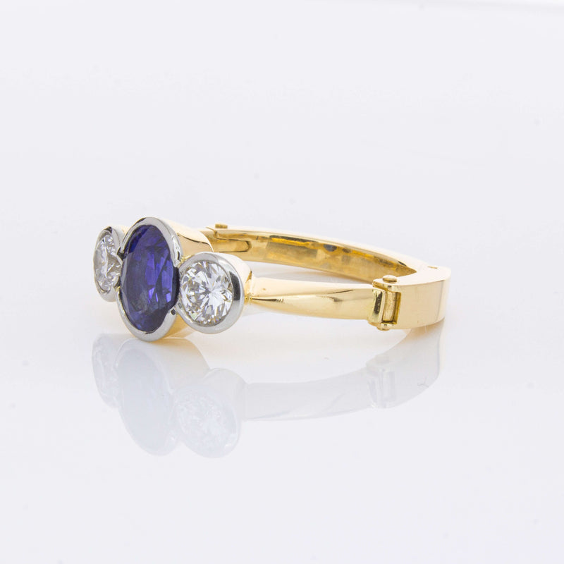 Deja Vu 18ct Yellow Gold 1.50ct Sapphire & Diamond Ring-Ring-Walker & Hall