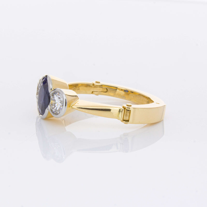 Deja Vu 18ct Yellow Gold 1.50ct Sapphire & Diamond Ring-Ring-Walker & Hall