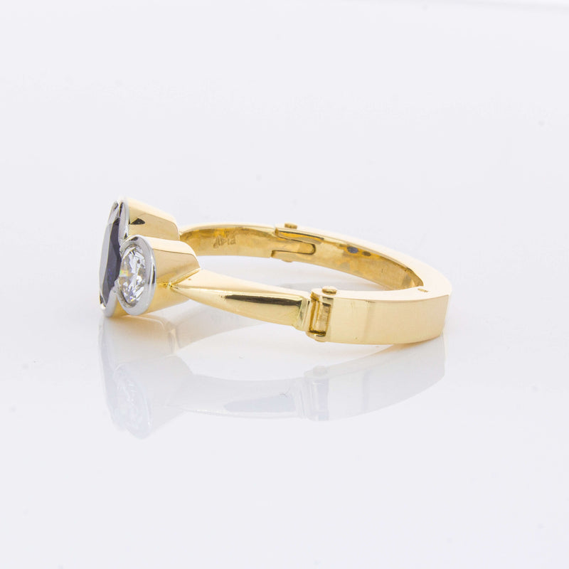 Deja Vu 18ct Yellow Gold 1.50ct Sapphire & Diamond Ring-Ring-Walker & Hall