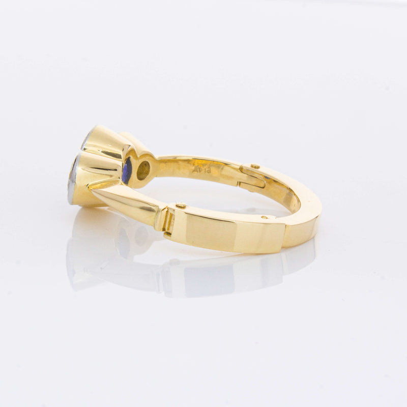 Deja Vu 18ct Yellow Gold 1.50ct Sapphire & Diamond Ring-Ring-Walker & Hall