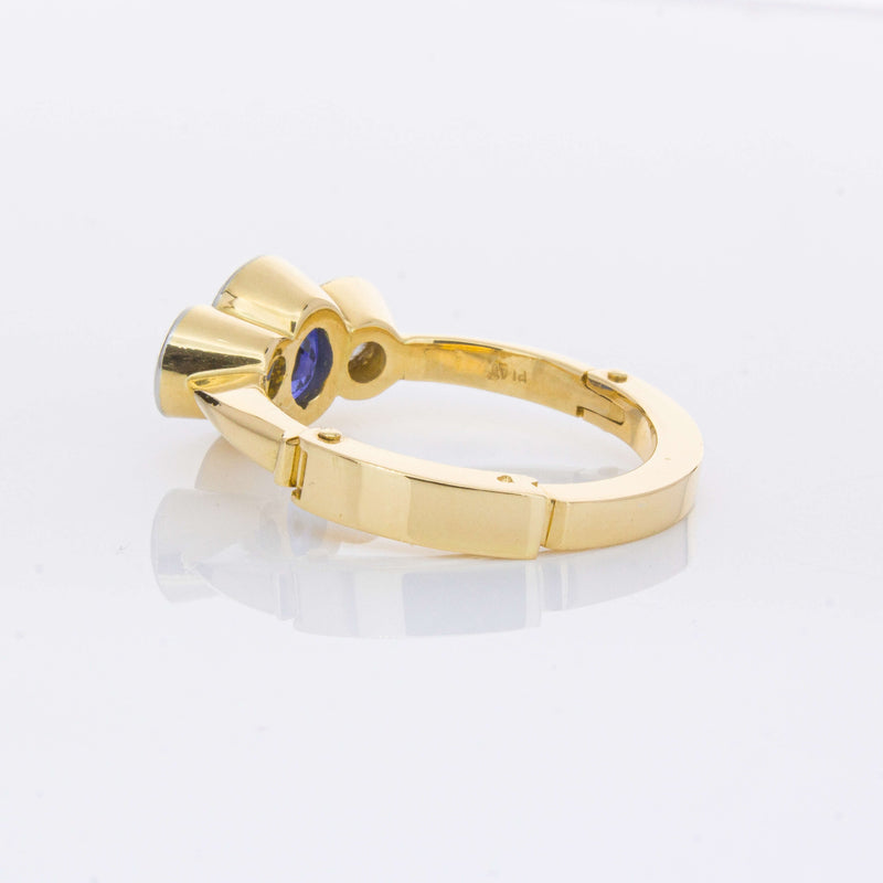 Deja Vu 18ct Yellow Gold 1.50ct Sapphire & Diamond Ring-Ring-Walker & Hall