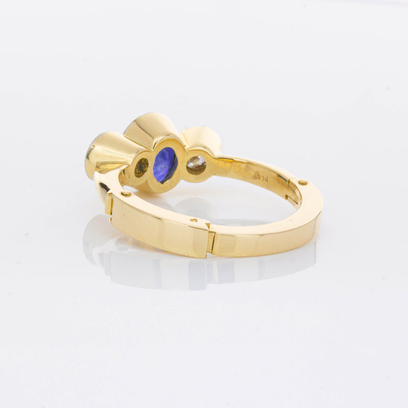 Deja Vu 18ct Yellow Gold 1.50ct Sapphire & Diamond Ring-Ring-Walker & Hall