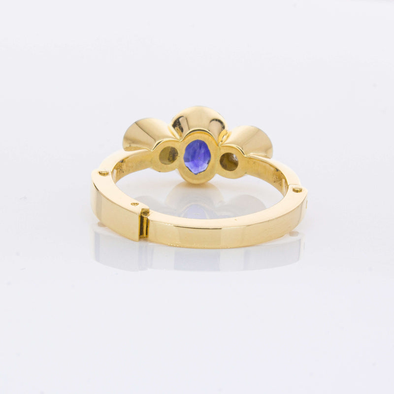 Deja Vu 18ct Yellow Gold 1.50ct Sapphire & Diamond Ring-Ring-Walker & Hall