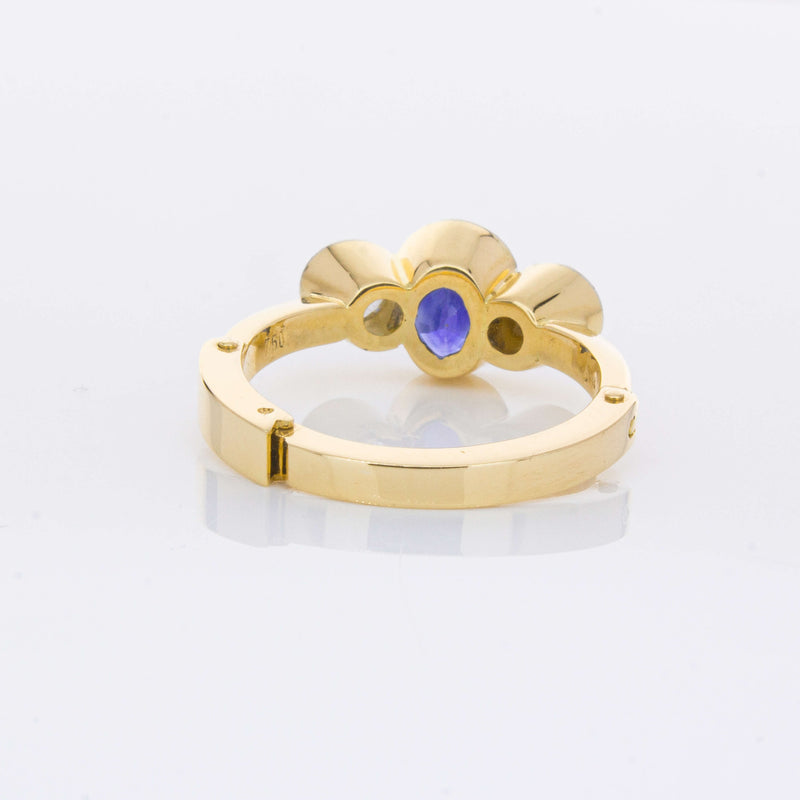 Deja Vu 18ct Yellow Gold 1.50ct Sapphire & Diamond Ring-Ring-Walker & Hall