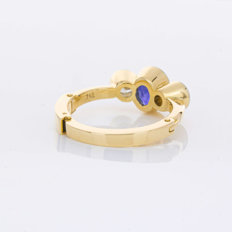 Deja Vu 18ct Yellow Gold 1.50ct Sapphire & Diamond Ring-Ring-Walker & Hall
