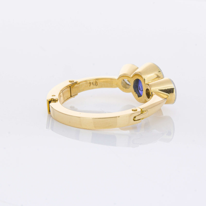 Deja Vu 18ct Yellow Gold 1.50ct Sapphire & Diamond Ring-Ring-Walker & Hall