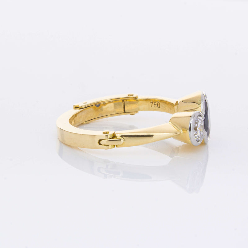 Deja Vu 18ct Yellow Gold 1.50ct Sapphire & Diamond Ring-Ring-Walker & Hall