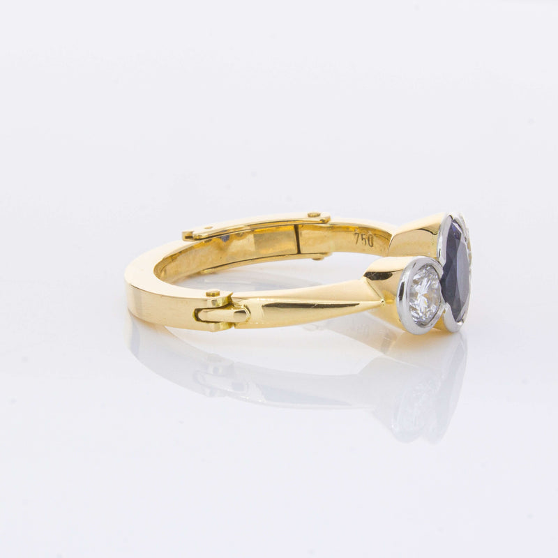 Deja Vu 18ct Yellow Gold 1.50ct Sapphire & Diamond Ring-Ring-Walker & Hall
