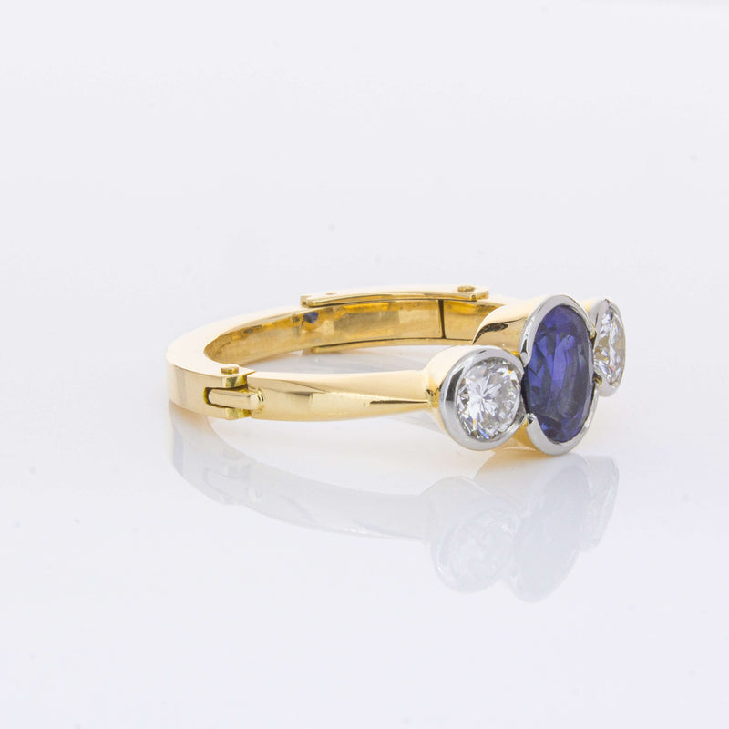 Deja Vu 18ct Yellow Gold 1.50ct Sapphire & Diamond Ring-Ring-Walker & Hall