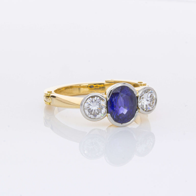 Deja Vu 18ct Yellow Gold 1.50ct Sapphire & Diamond Ring-Ring-Walker & Hall