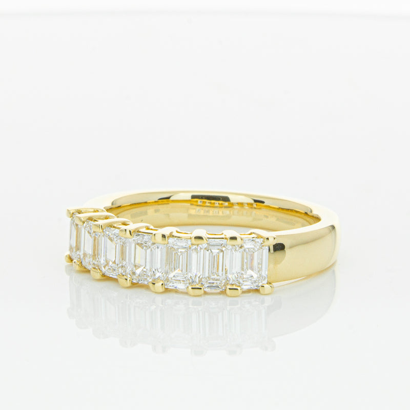 18ct Yellow Gold 1.02ct Emerald Cut Diamond Asra Ring-Ring-Walker & Hall