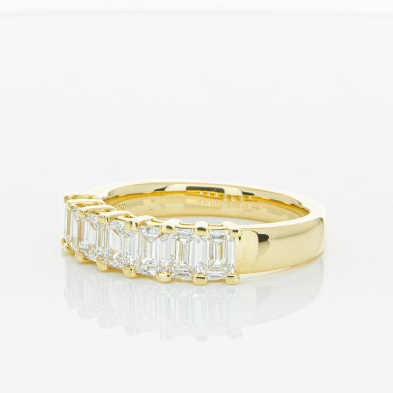 18ct Yellow Gold 1.02ct Emerald Cut Diamond Asra Ring-Ring-Walker & Hall