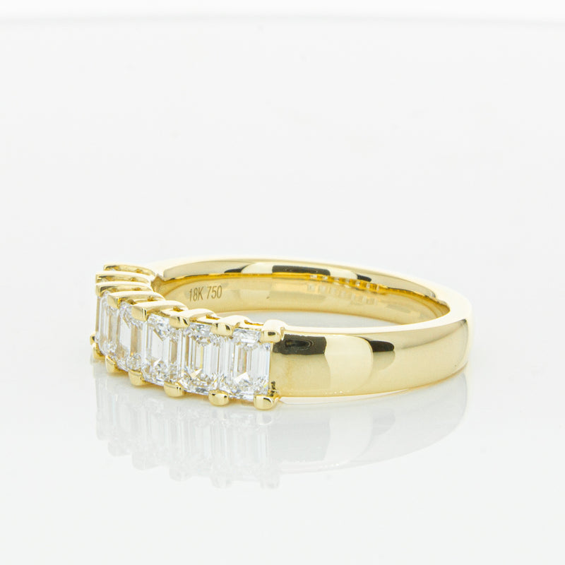 18ct Yellow Gold 1.02ct Emerald Cut Diamond Asra Ring-Ring-Walker & Hall