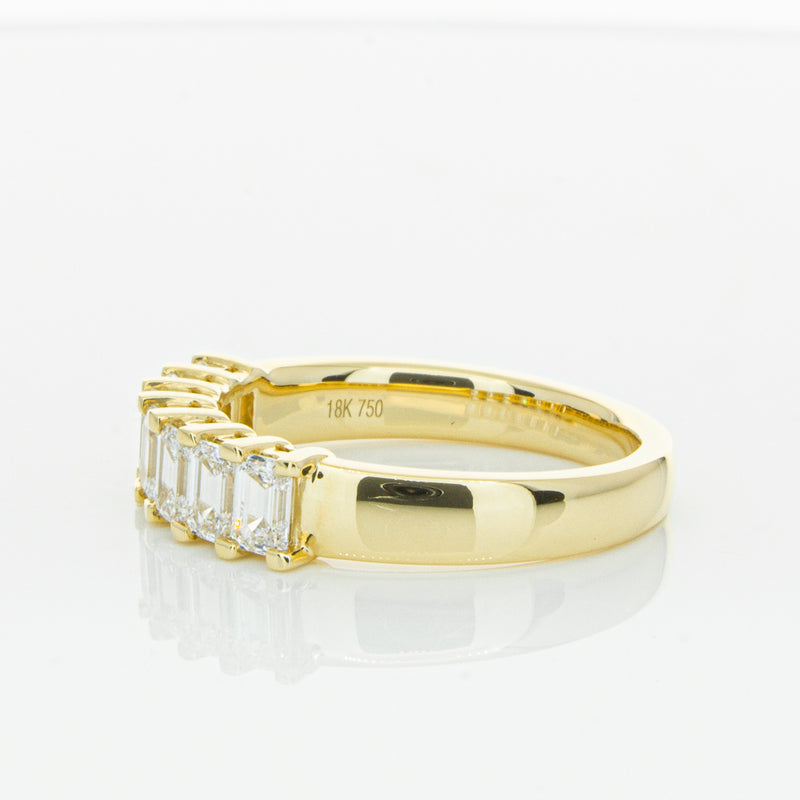 18ct Yellow Gold 1.02ct Emerald Cut Diamond Asra Ring-Ring-Walker & Hall