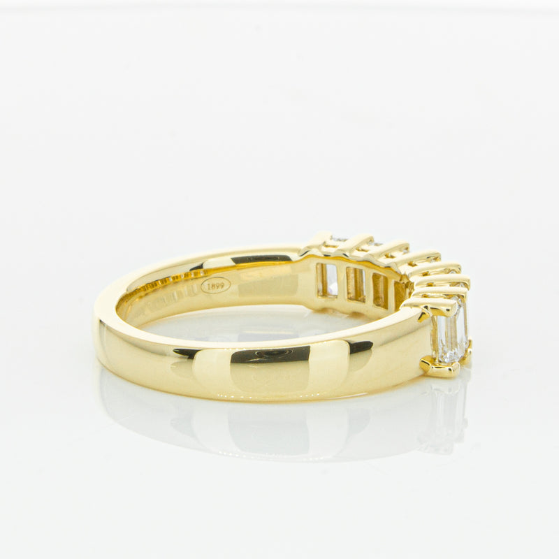 18ct Yellow Gold 1.02ct Emerald Cut Diamond Asra Ring-Ring-Walker & Hall