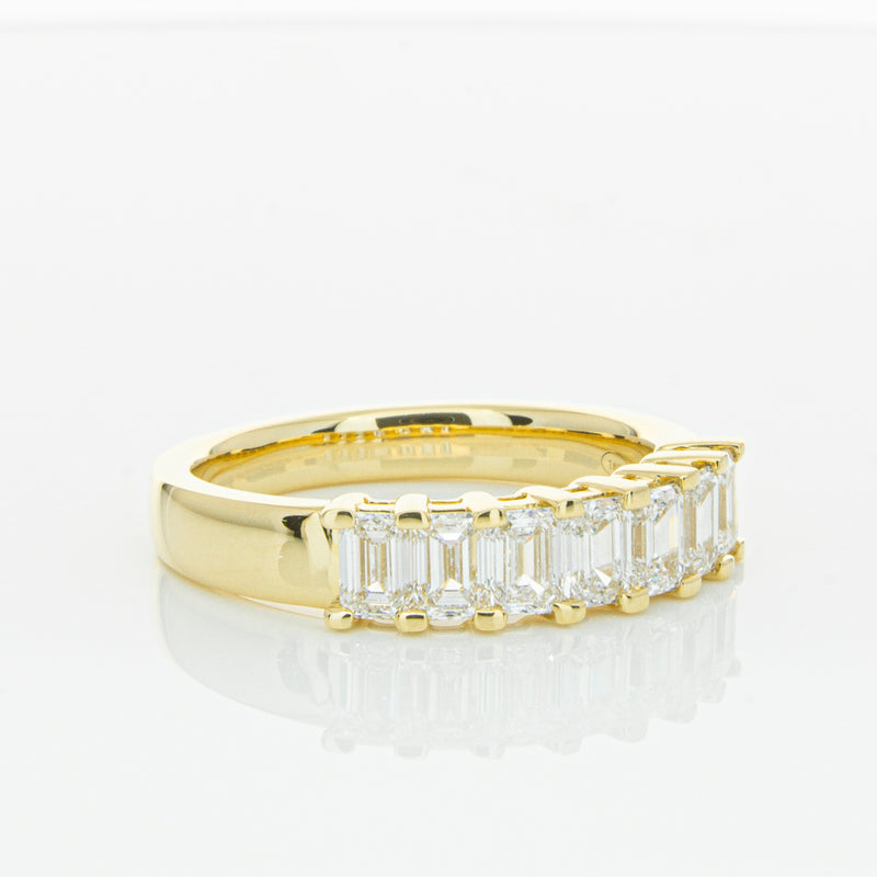 18ct Yellow Gold 1.02ct Emerald Cut Diamond Asra Ring-Ring-Walker & Hall