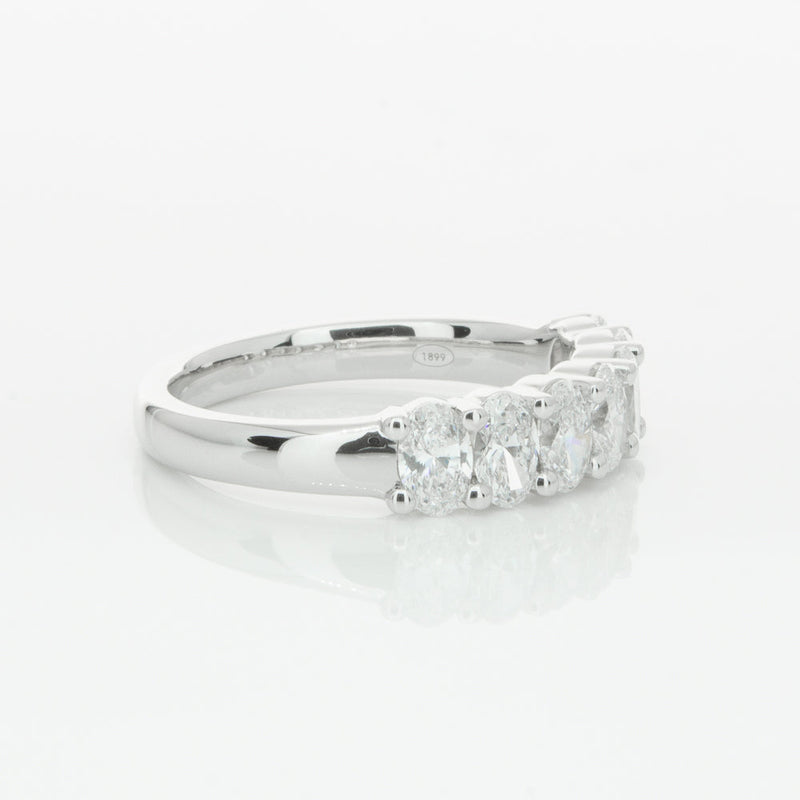 18ct White Gold 1.30ct Oval Cut Diamond Panorama Ring-Ring-Walker & Hall