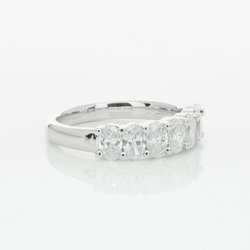 18ct White Gold 1.30ct Oval Cut Diamond Panorama Ring-Ring-Walker & Hall
