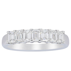 18ct White Gold 1.01ct Emerald Cut Diamond Asra Ring - Ring - Walker & Hall