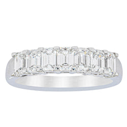 18ct White Gold 1.37ct Emerald Cut Diamond Asra Ring - Ring - Walker & Hall