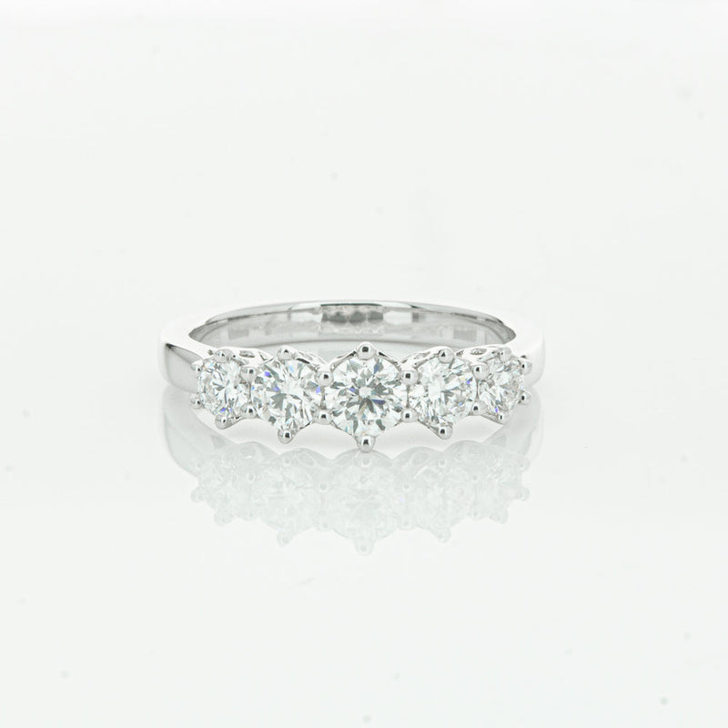 18ct White Gold .86ct Diamond Monarch Ring-Ring-Walker & Hall