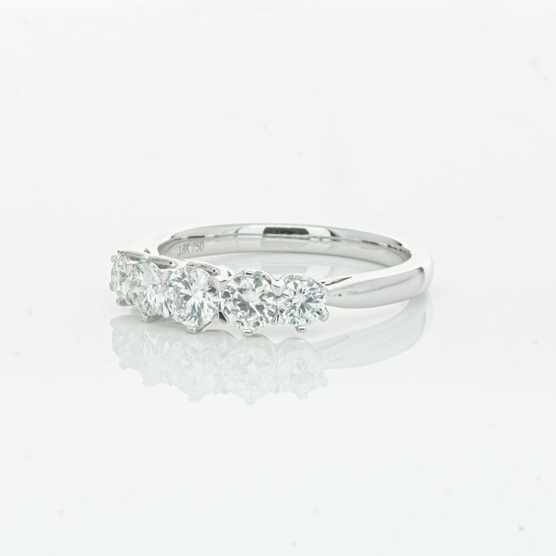 18ct White Gold .80ct Diamond Pentagon Ring-Ring-Walker & Hall