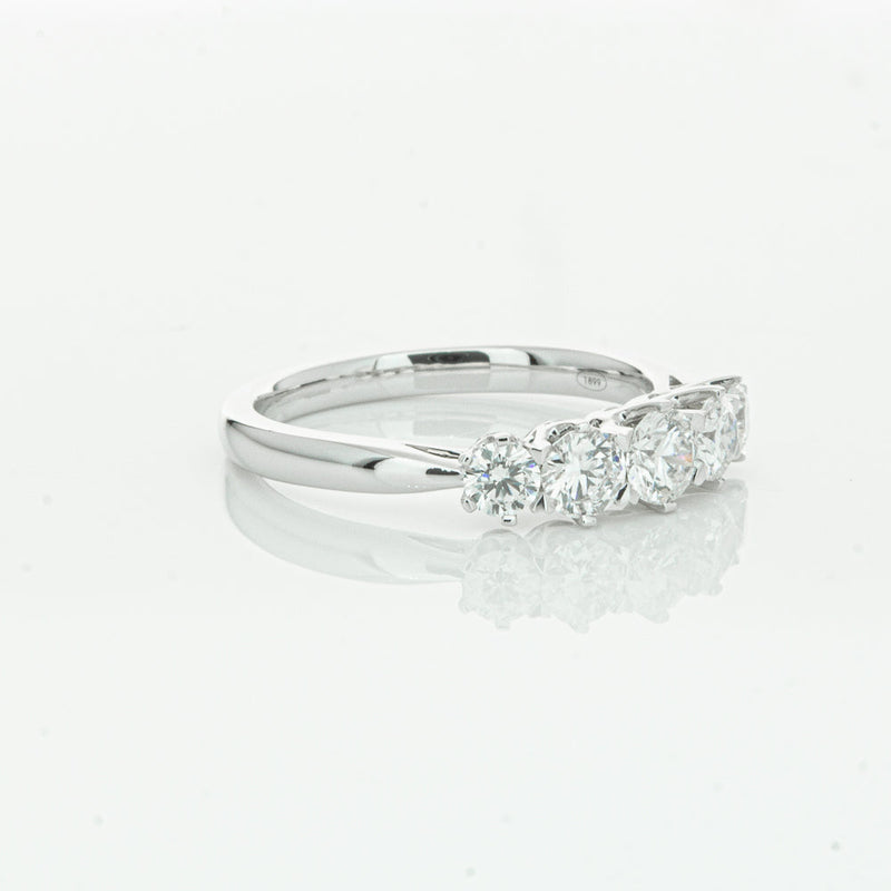 18ct White Gold .80ct Diamond Pentagon Ring-Ring-Walker & Hall