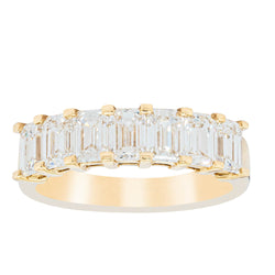 18ct Yellow Gold 2.14ct Emerald Cut Diamond Asra Ring - Ring - Walker & Hall
